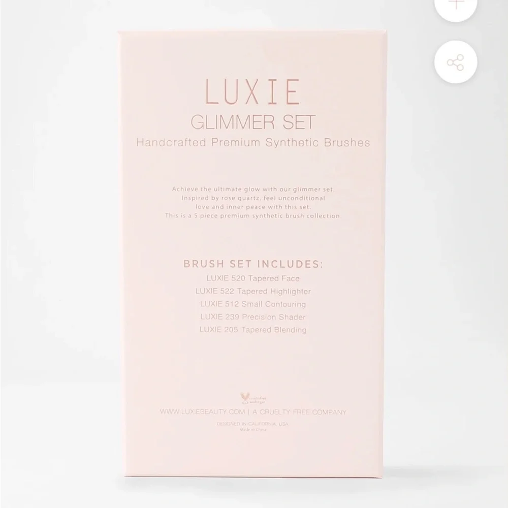 LUXIE Glimmer Set 5p Makeup Brush Pink Marble $80